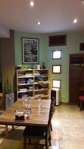 Just one of the various game shelves throughout the place.