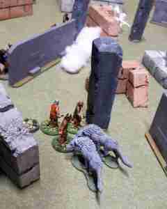 ‘Back to back, men! Say, is that a wizard over there?’ ZZZZZOOOOOOT! ‘HOLY NUTBALLS!’